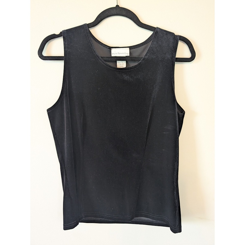 Vintage Paris Sport Club Velvet Tank Top Large Model Off Duty Indie Whimsigoth